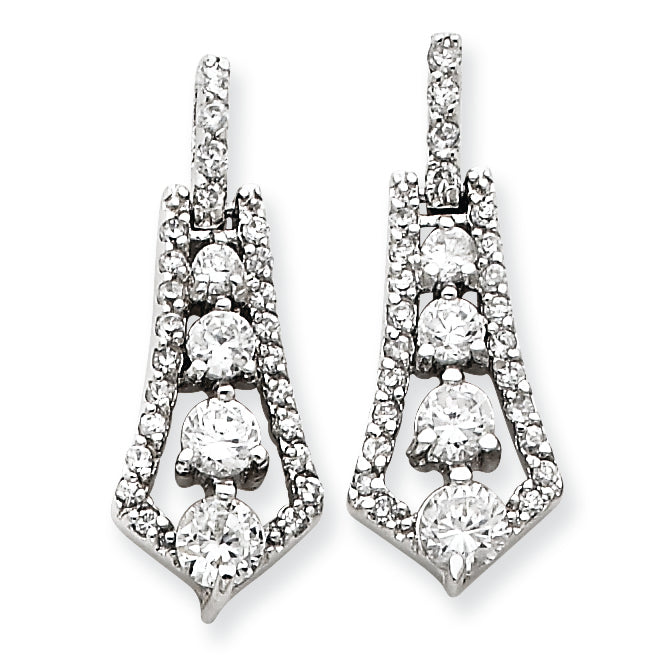 Sterling Silver CZ Journey Earrings