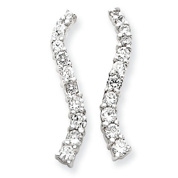 Sterling Silver CZ Journey Earrings