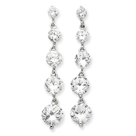 Sterling Silver CZ Journey Earrings