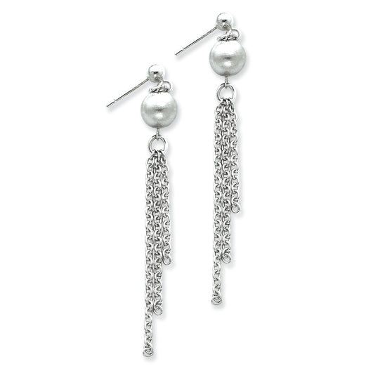 Sterling Silver Satin Bead Post Earrings