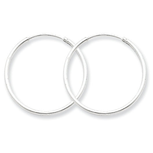 Sterling Silver 1.3mm  Hoop Earrings