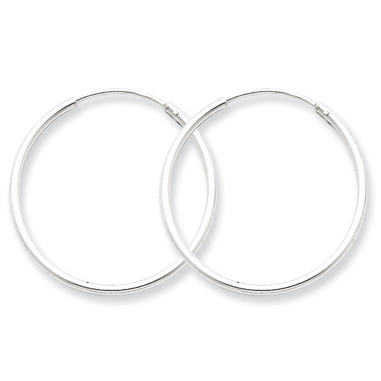Sterling Silver 1.3mm  Hoop Earrings