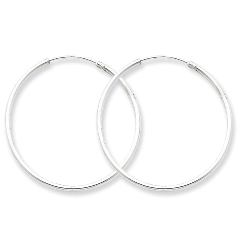 Sterling Silver 1.3mm  Hoop Earrings