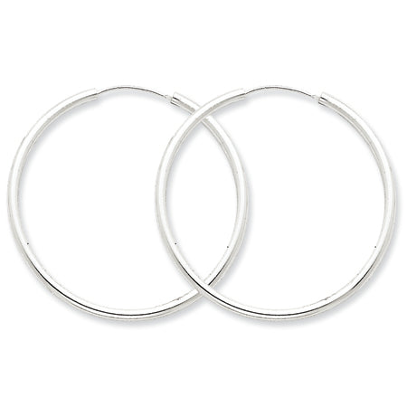 Sterling Silver 2mm  Hoop Earrings