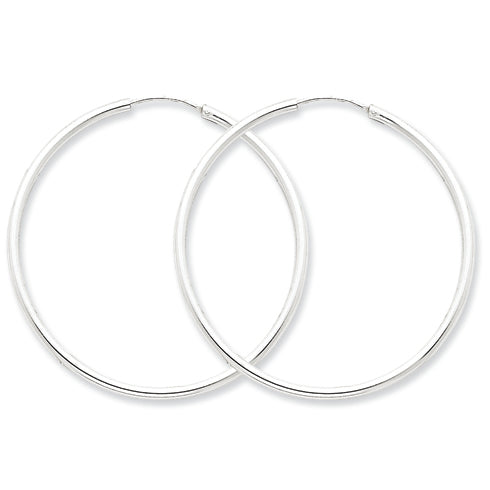 Sterling Silver 2mm  Hoop Earrings