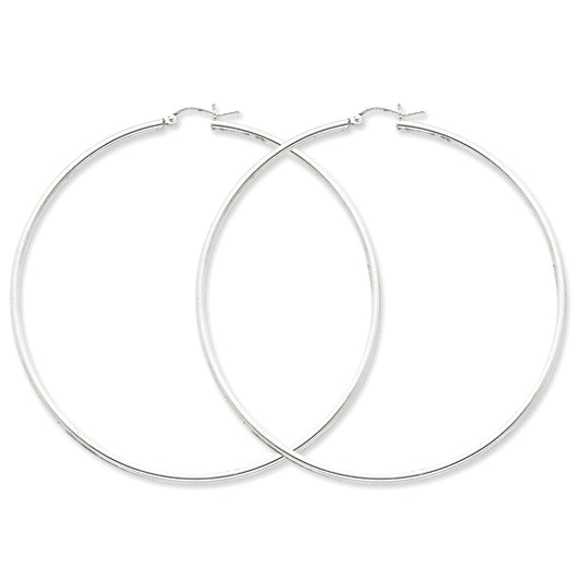 Sterling Silver 2mm Polished Hoop Earrings