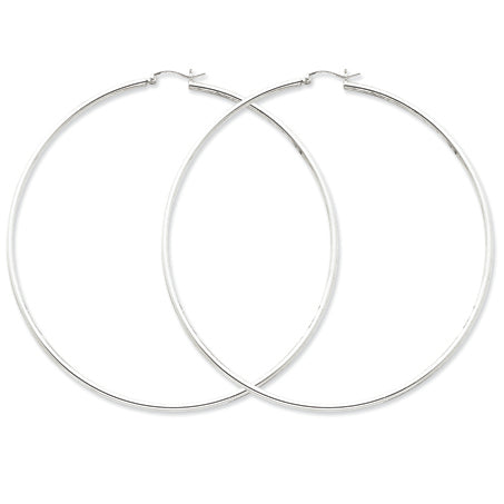 Sterling Silver 2mm Polished Hoop Earrings