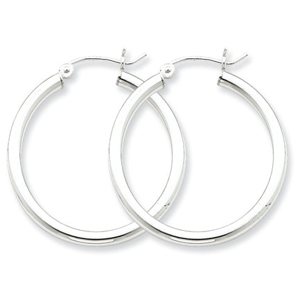 Sterling Silver 2.5mm Round Hoop Earrings