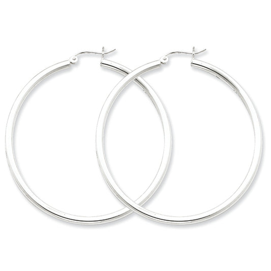 Sterling Silver 2.5mm Round Hoop Earrings