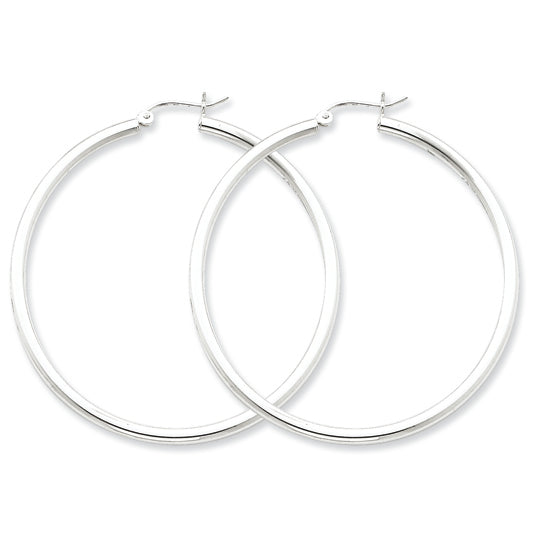 Sterling Silver 2.5mm Round Hoop Earrings