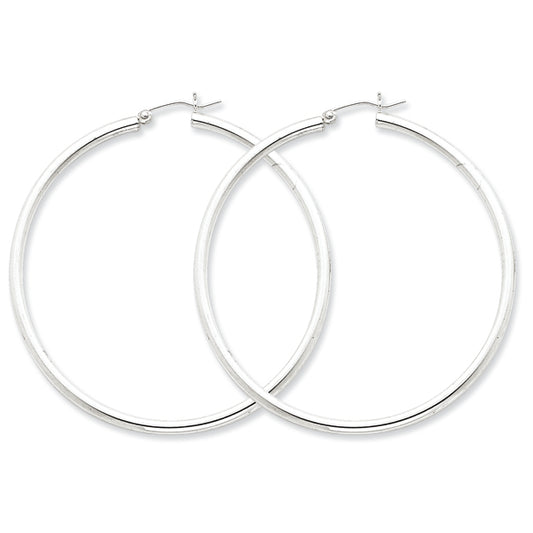 Sterling Silver 2.5mm Round Hoop Earrings