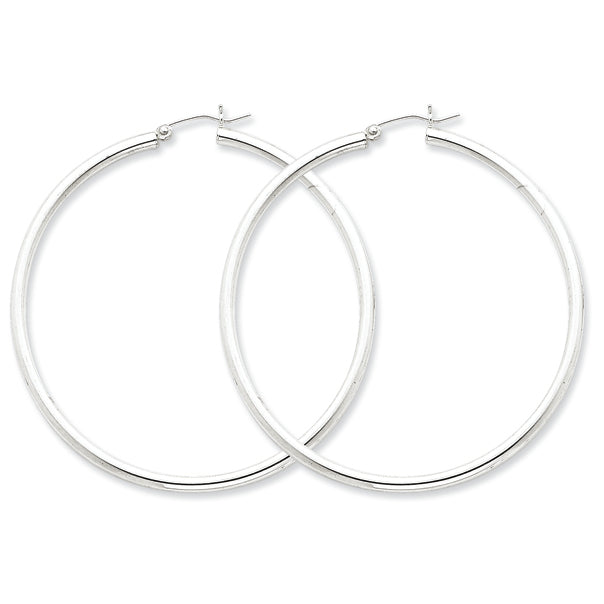 Sterling Silver 2.5mm Round Hoop Earrings