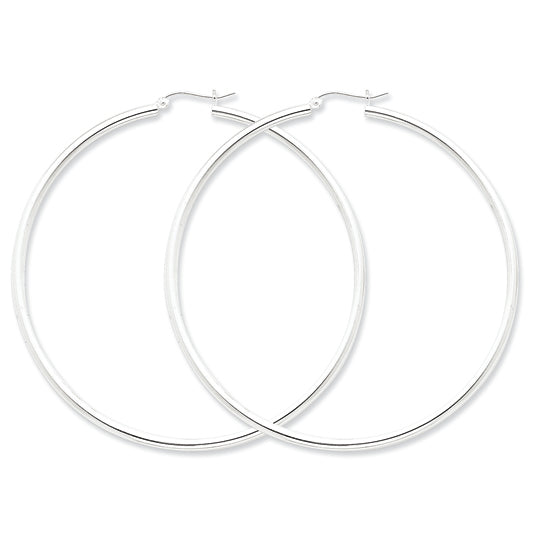 Sterling Silver 2.5mm Round Hoop Earrings