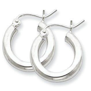 Sterling Silver 3mm Round Hoop Earrings