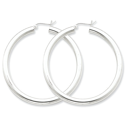 Sterling Silver 4mm Round Hoop Earrings