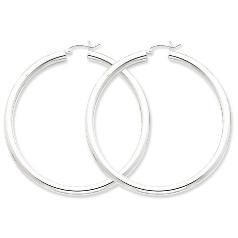 Sterling Silver 4mm Round Hoop Earrings