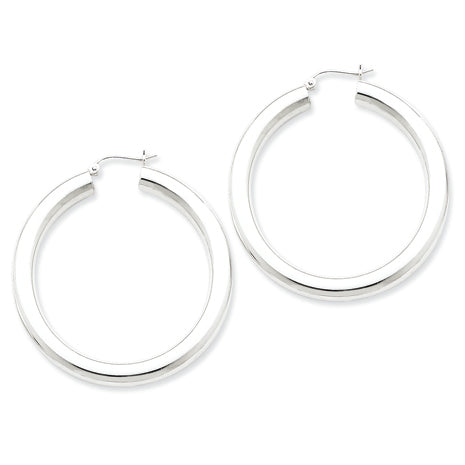 Sterling Silver 5.00mm Polished Hoop Earrings