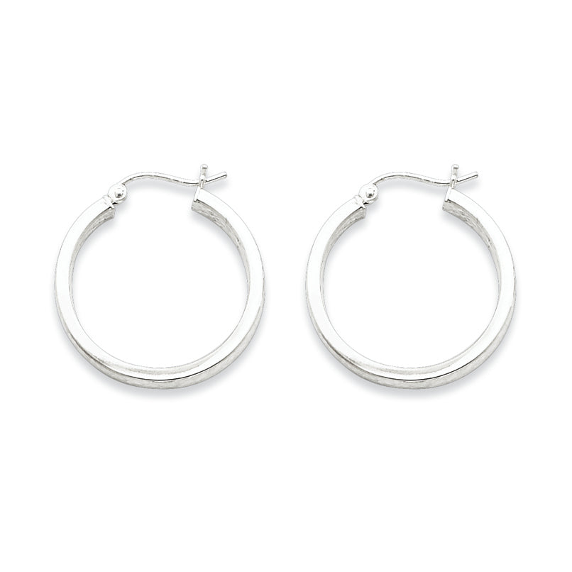 Sterling Silver In & Out 3mm Diamond Cut Hoop Earrings