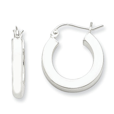 Sterling Silver Square Tube Hoop Earrings