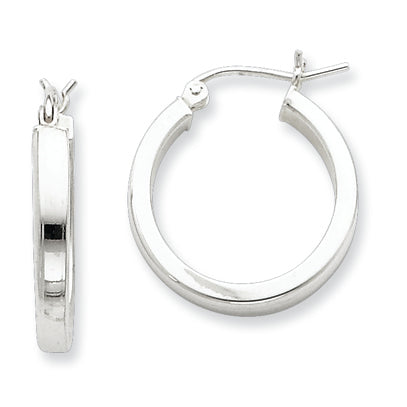 Sterling Silver Square Tube Hoop Earrings