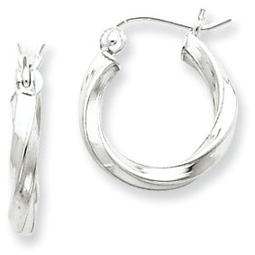 Sterling Silver Twisted Hoop Earrings