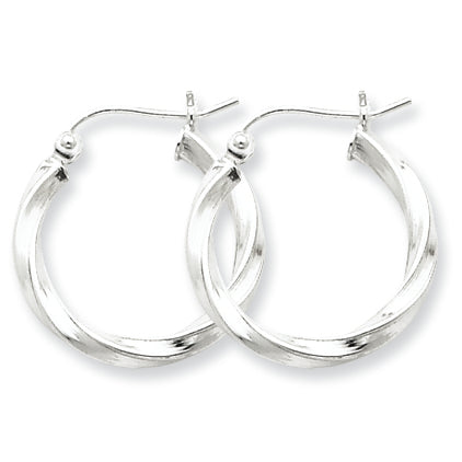 Sterling Silver Twisted Hoop Earrings