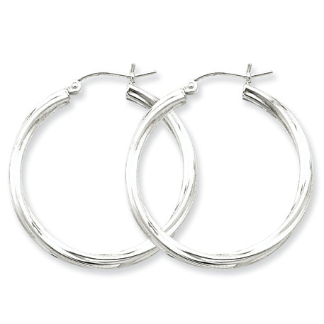 Sterling Silver Twisted Hoop Earrings