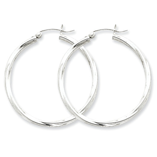 Sterling Silver Twisted Hoop Earrings