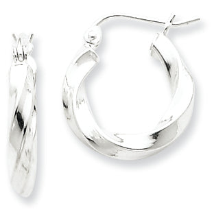 Sterling Silver Twisted Hoop Earrings