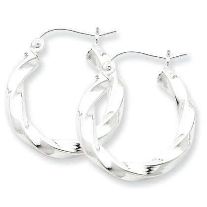 Sterling Silver Twisted Hoop Earrings