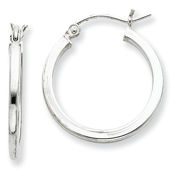 Sterling Silver 2mm Square Tube Hoop Earrings