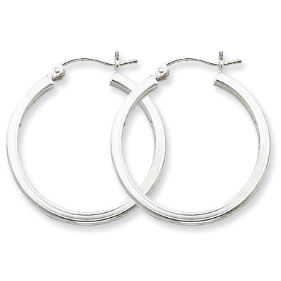 Sterling Silver 2mm Square Tube Hoop Earrings