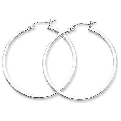 Sterling Silver 2mm Square Tube Hoop Earrings