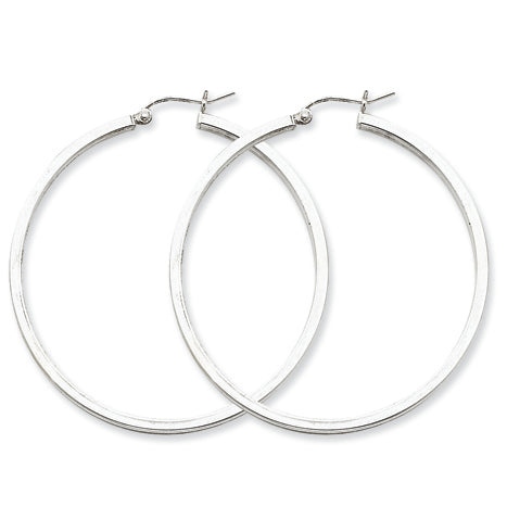 Sterling Silver 2mm Square Tube Hoop Earrings