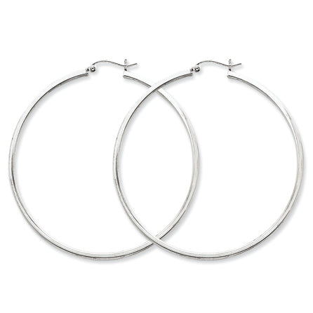 Sterling Silver 2mm Square Tube Hoop Earrings