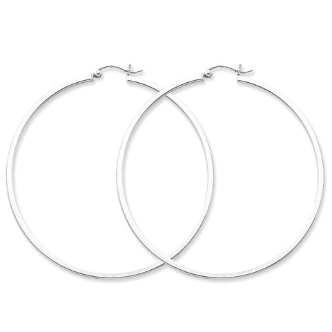 Sterling Silver 2mm Square Tube Hoop Earrings