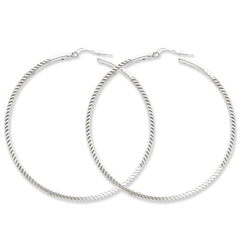 Sterling Silver 60mm Hoops Earrings