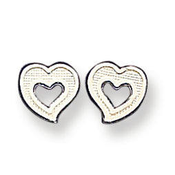 Sterling Silver Cut-out Heart Earrings