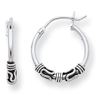 Sterling Silver Antiqued Hoop Earrings