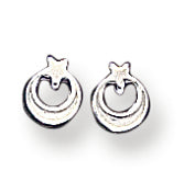 Sterling Silver Star & Moon Mini Earrings