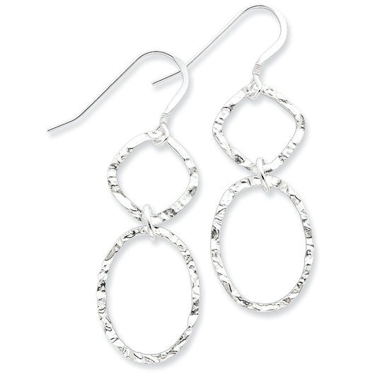 Sterling Silver Hammered Dangle Earrings