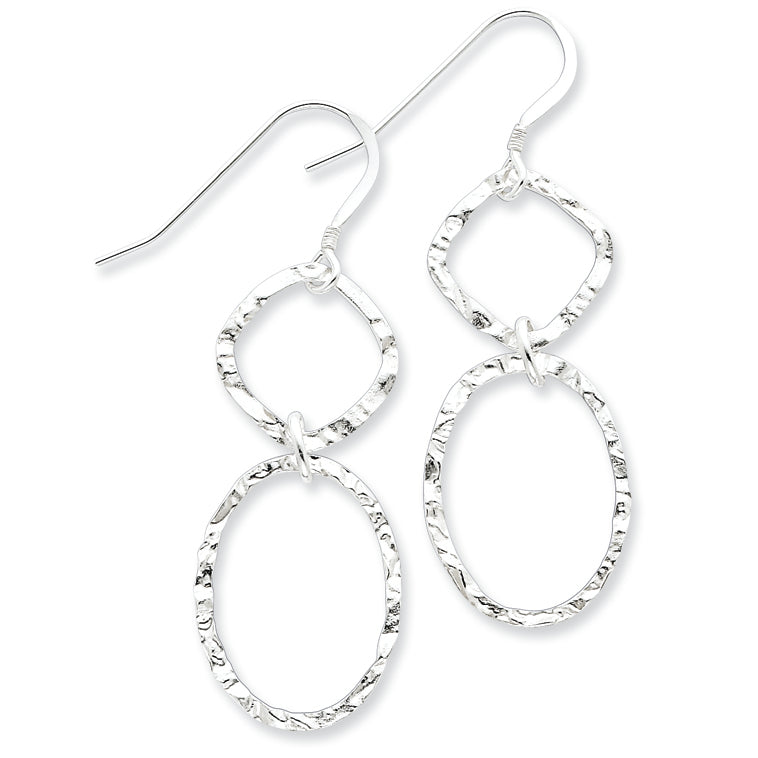 Sterling Silver Hammered Dangle Earrings