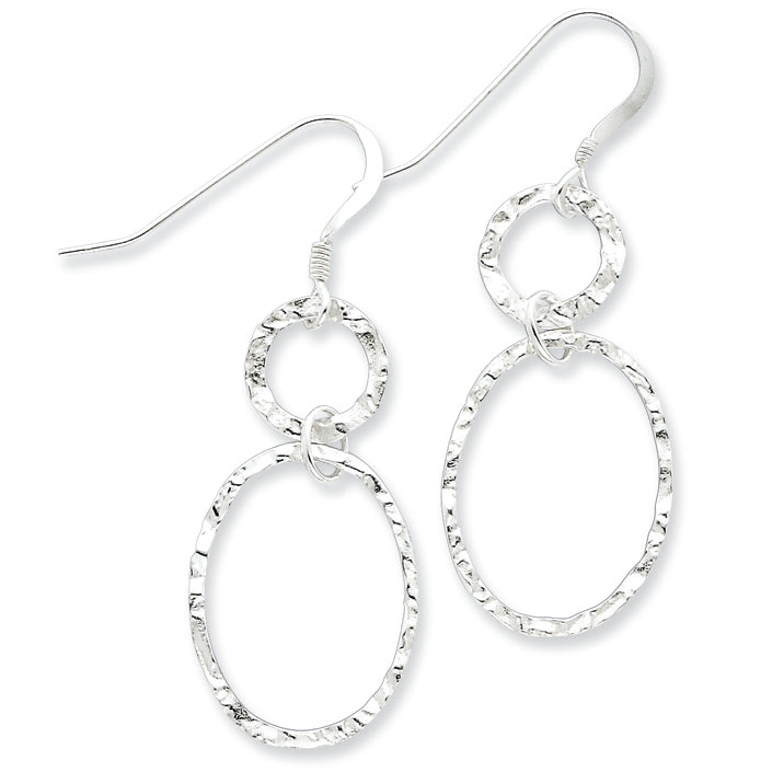 Sterling Silver Hammered Dangle Earrings