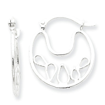 Sterling Silver Design Hoop Earrings