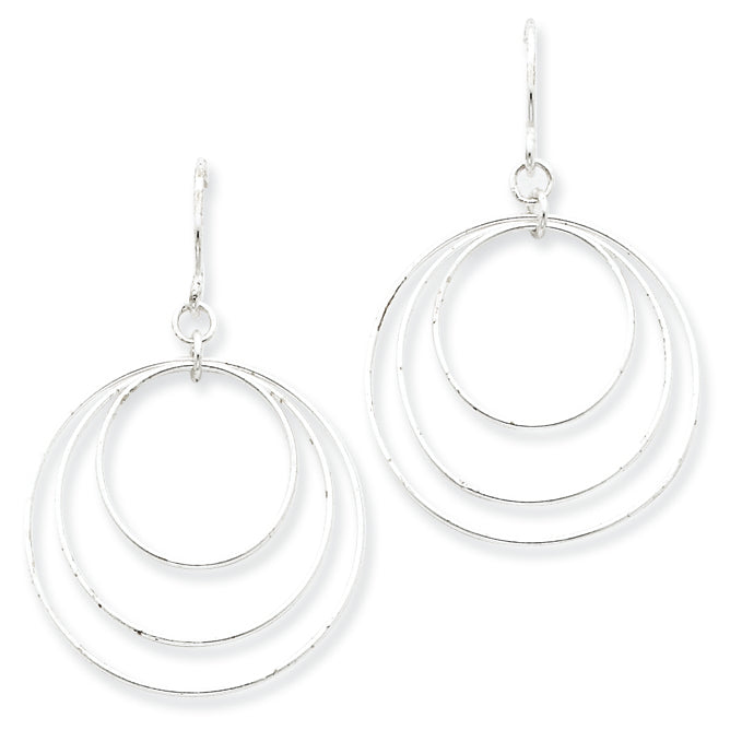 Sterling Silver Fancy Circle Earrings