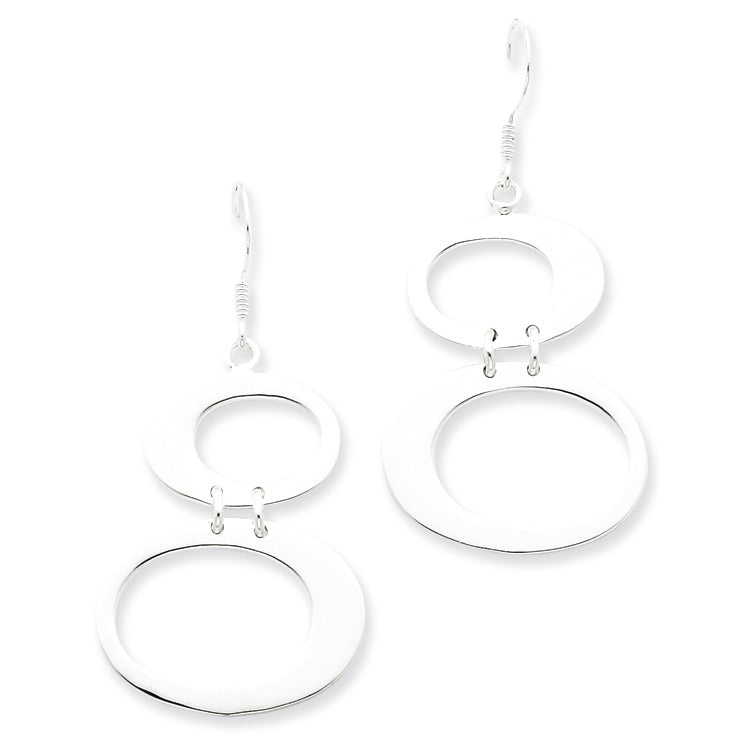 Sterling Silver Oval Dangle Earrings