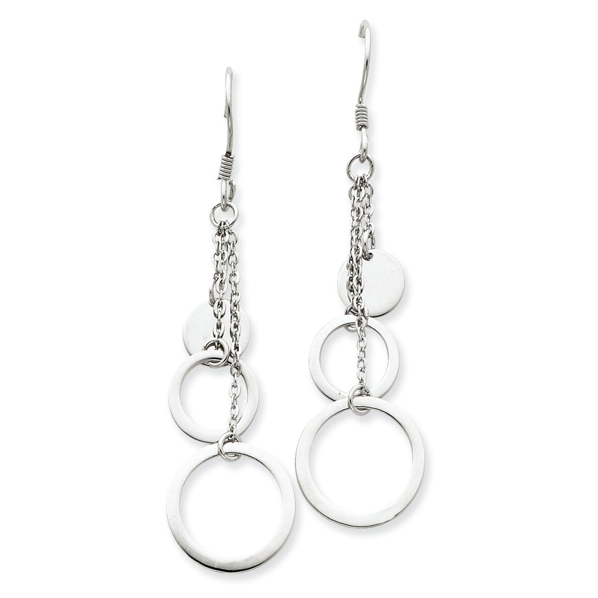 Sterling Silver Circle Dangle Earrings