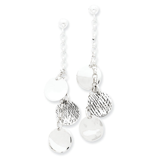 Sterling Silver Fancy Dangle Circle Earrings