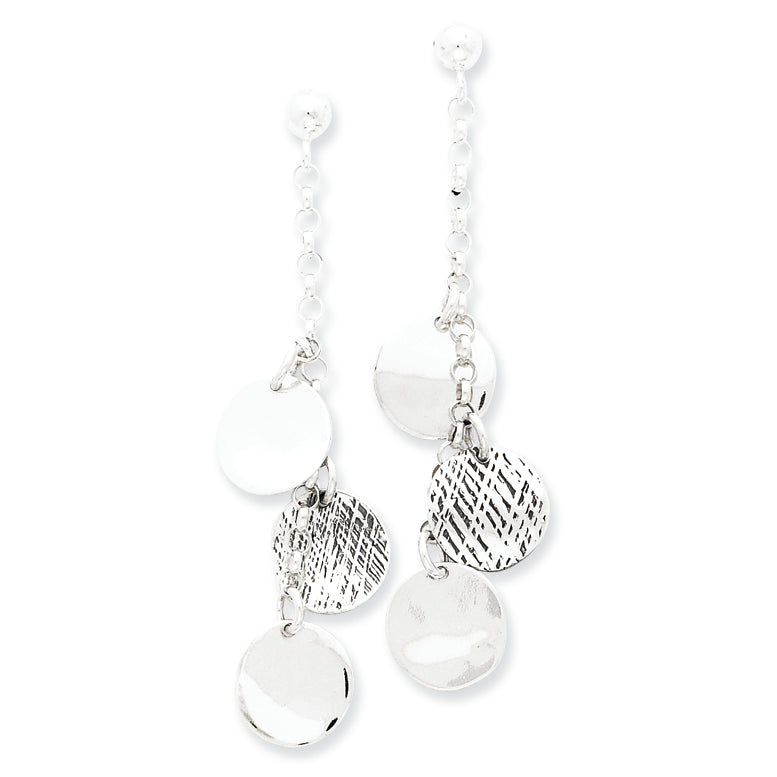 Sterling Silver Fancy Dangle Circle Earrings
