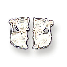 Sterling Silver Cat Mini Earrings